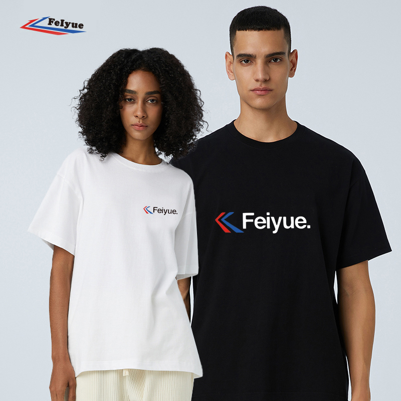 Feiyue/飞跃 2024新款重磅纯棉240克印花短袖T恤男女同款运动上衣