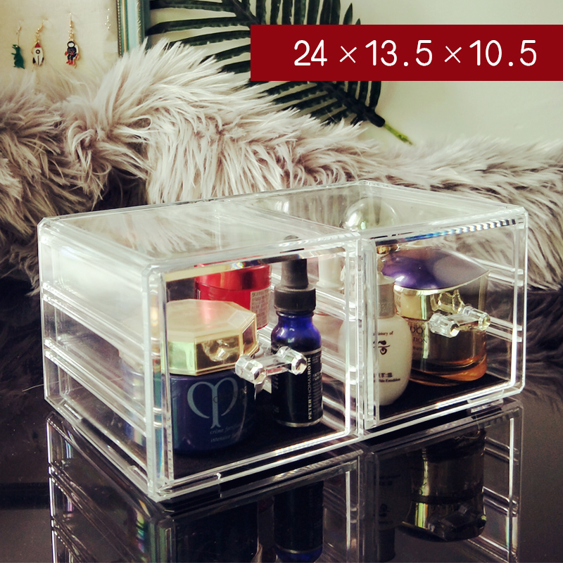 柯赛亚克力收纳盒桌面抽屉式大号梳妆台化妆盒透明化妆品收纳盒