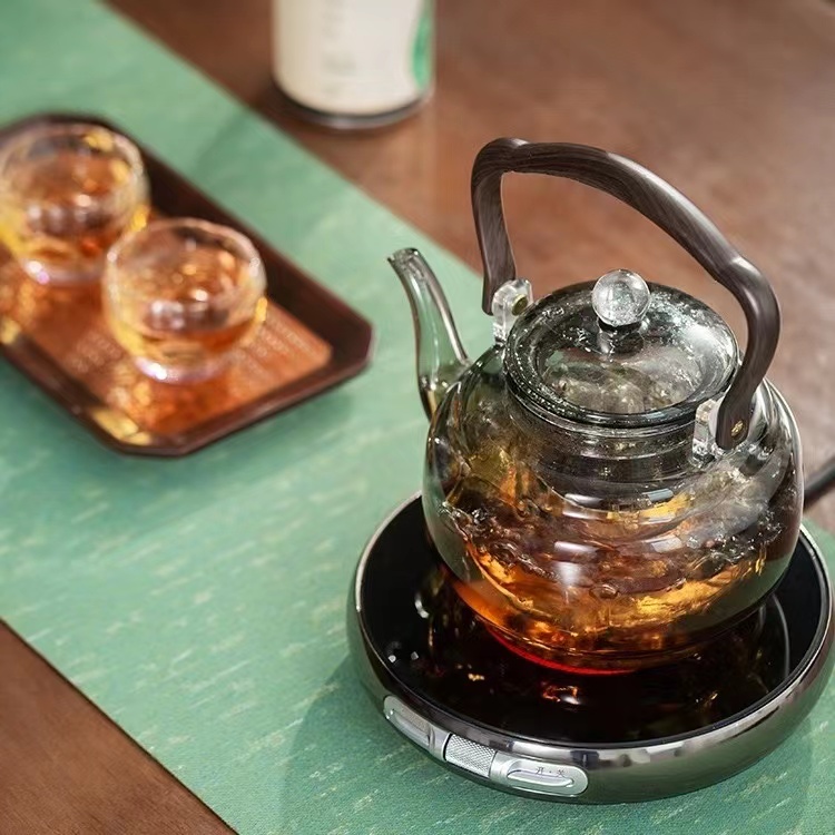 茗凤祥魔术师电陶炉煮茶专用黑色超薄电茶炉家用保温烧水高端茶壶
