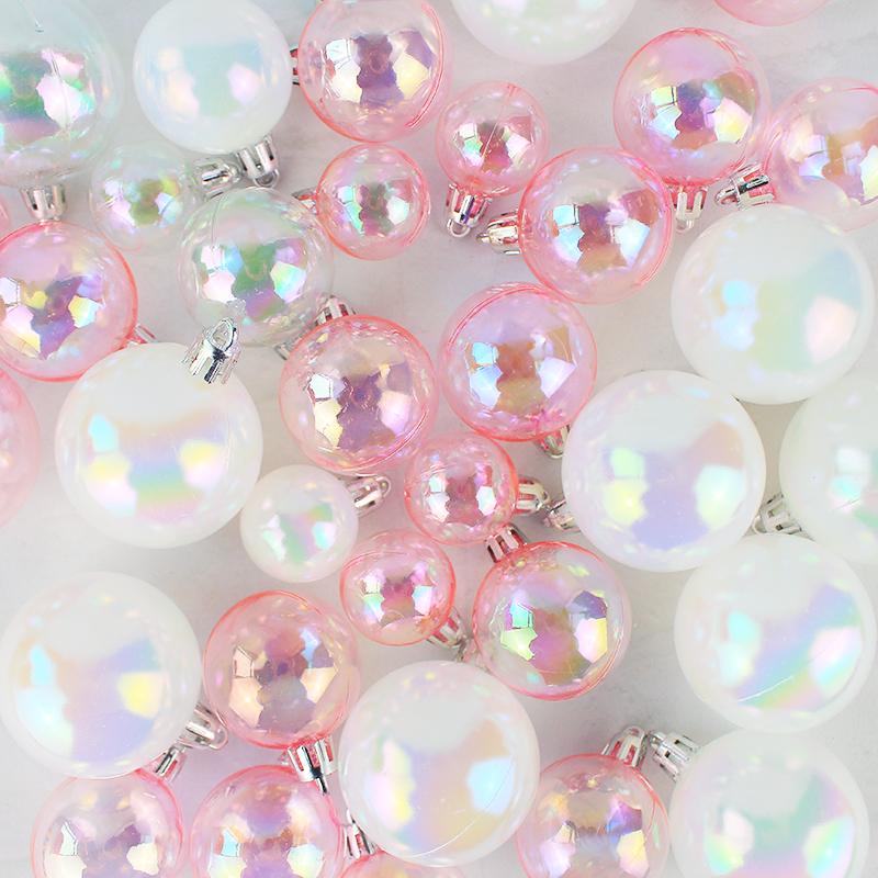 生日蛋糕装饰球网红炫彩透明粉色泡泡球幻彩奶白七彩梦幻装饰小球