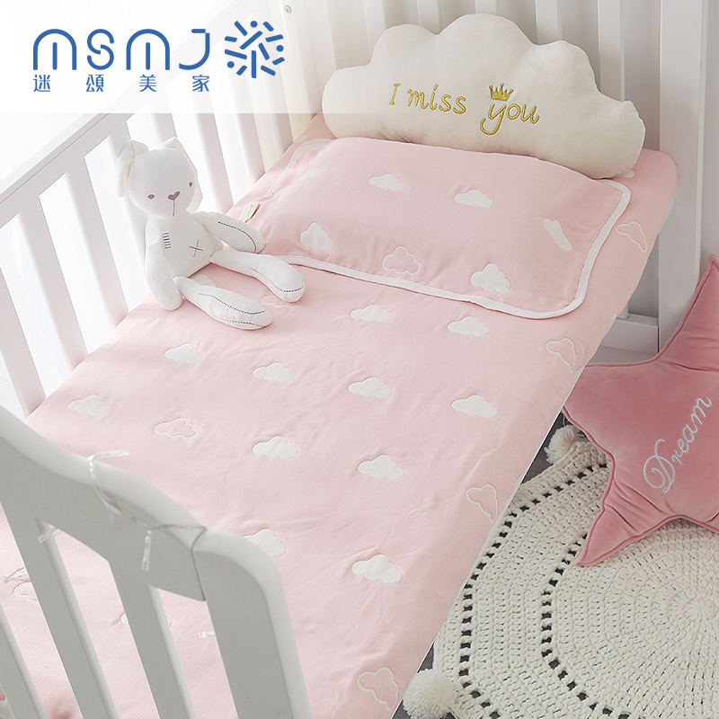 A类婴儿床单儿童六层纱布件宝宝纯棉加厚盖被单春夏秋冬季幼儿园