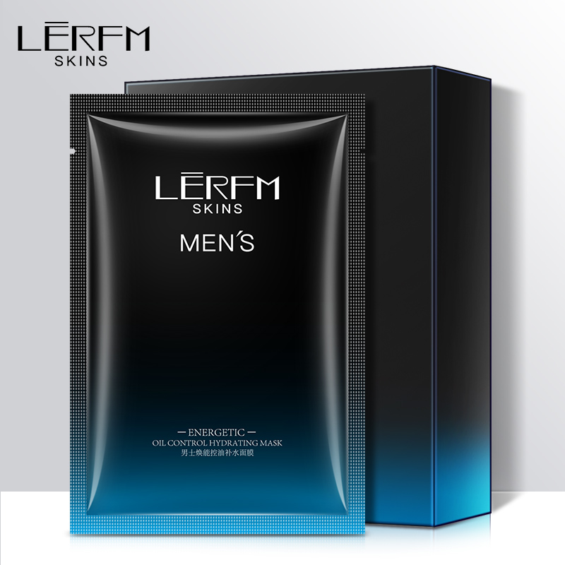 LERFM 蓝尼芳可爆款男士焕能控油补水面膜10片/盒肤质保湿修护