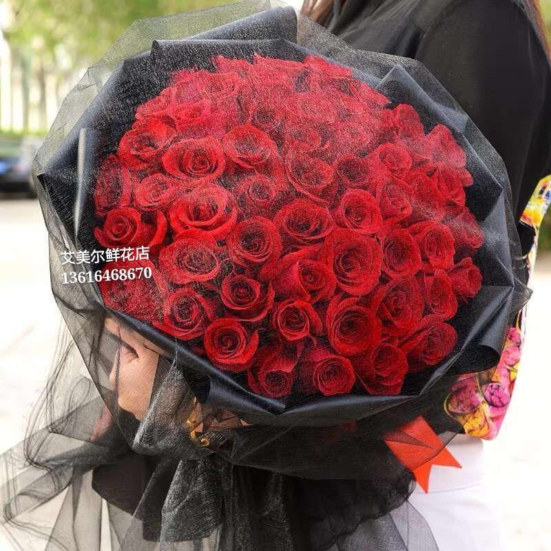 潍坊鲜花速递同城花店鲜花33朵红玫瑰花束礼盒生日表白鲜花送爱人