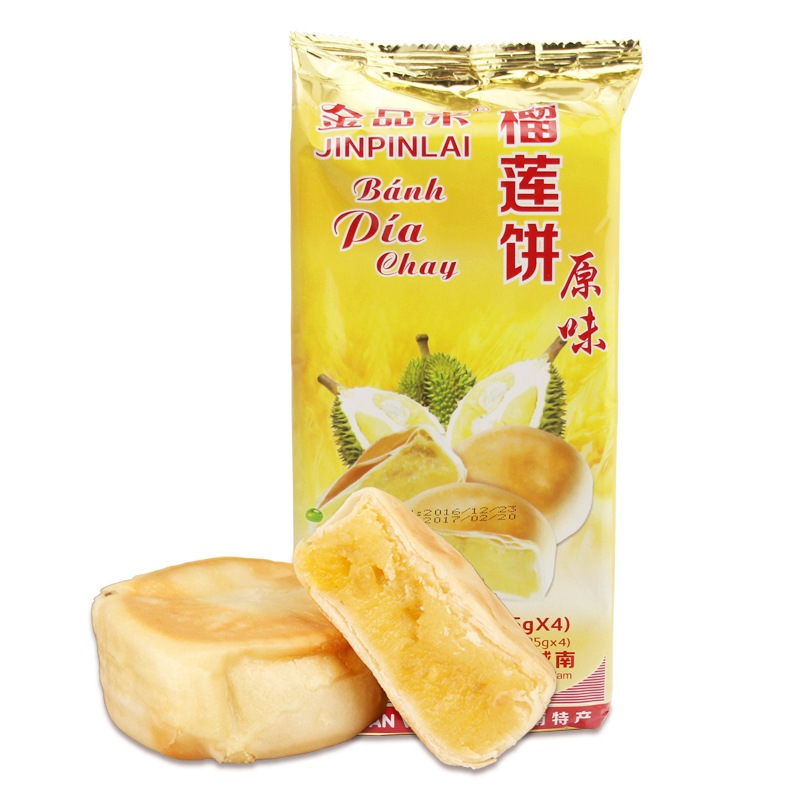 越南传统糕点进口特产金品来榴莲饼340克*2袋早点Pia休闲零食点心