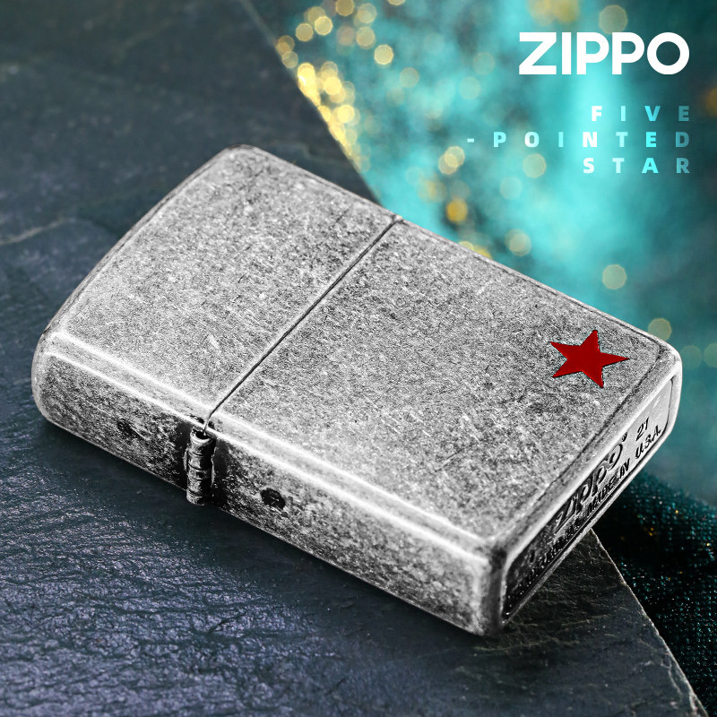 zippo打火机正版正品 古银五角星美国陆军纪念 个性男士礼品刻字