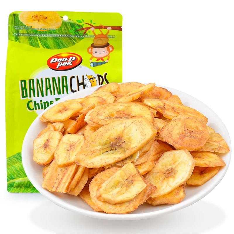越南进口特产小吃休闲零食脆片水果干丹帝dan.dpak香蕉片袋装500g