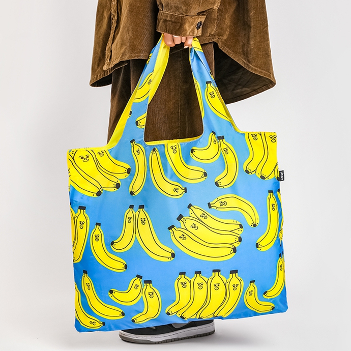 LOQI购物袋香蕉手绘插画设计折叠便携防水环保袋姜妍同款购物袋