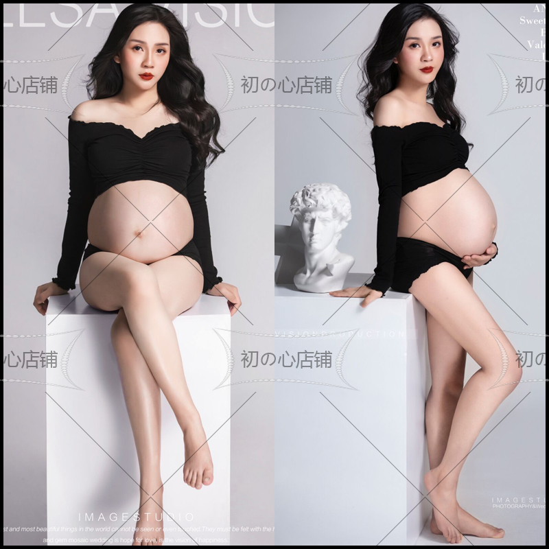 孕妇照拍摄影主题写真服装的衣服照片在家拍自拍孕妈拍照孕期孕照