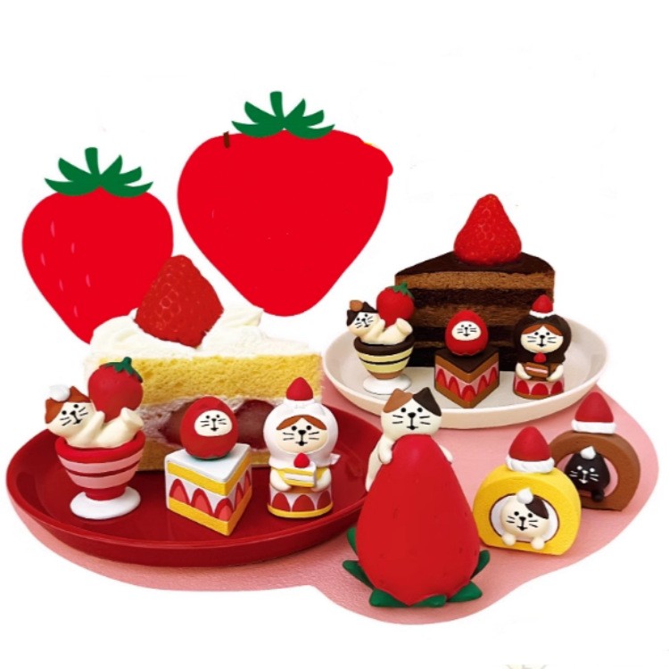 ZAKKA日式猫巧克力食玩杂货情人节礼物品INS草莓面包装饰树脂摆件