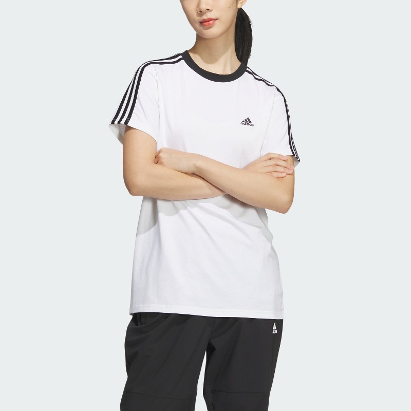 adidas阿迪达斯休闲运动上衣短袖T恤女装新款2024轻运动JI6978