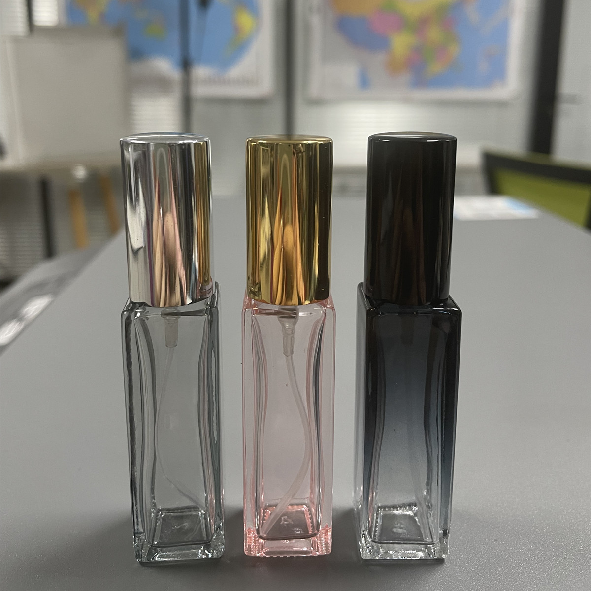 新款喷色香水分装瓶玫瑰金方形1020ml喷雾新品旅行便携式玻璃空瓶
