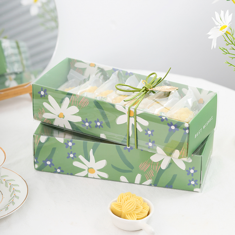 6/8粒绿豆糕包装盒透明凤梨酥玛德琳蛋黄酥礼盒烘焙点心冰糕盒子