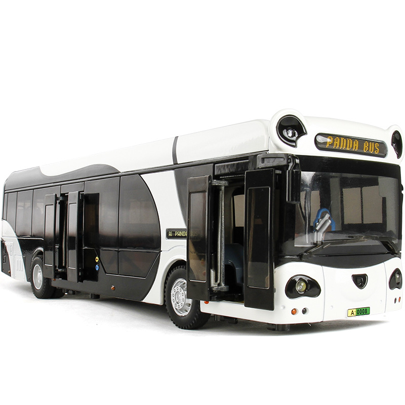 大号合金熊猫巴士新能源客车模型仿真公交车大巴车儿童玩具汽车