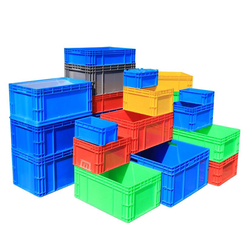 物流箱塑料长方形带盖周转箱加厚工业蓝色收纳箱龟缸胶箱整理箱子