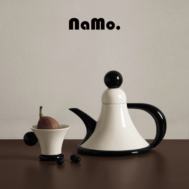 纳茉奶油色拼色法式中古风茶壶茶杯套装家用高颜值精致下午茶茶具