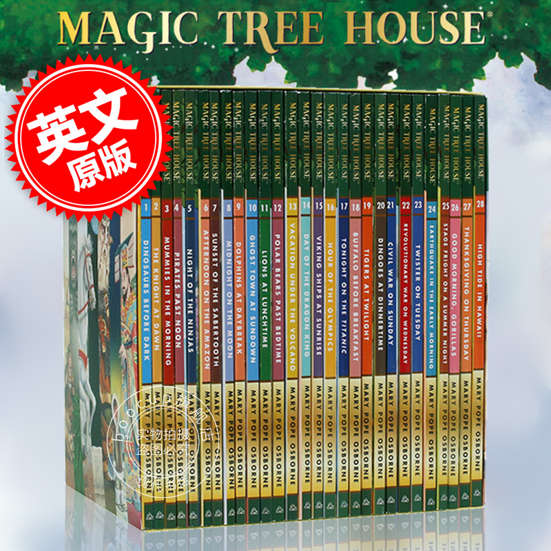 预售 神奇树屋英文原版第一季 1-28 套装 Magic Tree House 1-28 Boxset 新封面 带盒装 进口原版 分阶阅读巩固英语章节书