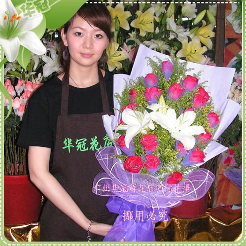 BH019/红玫瑰19朵/广州鲜花店/广州鲜花/情人节鲜花/广州鲜花速递