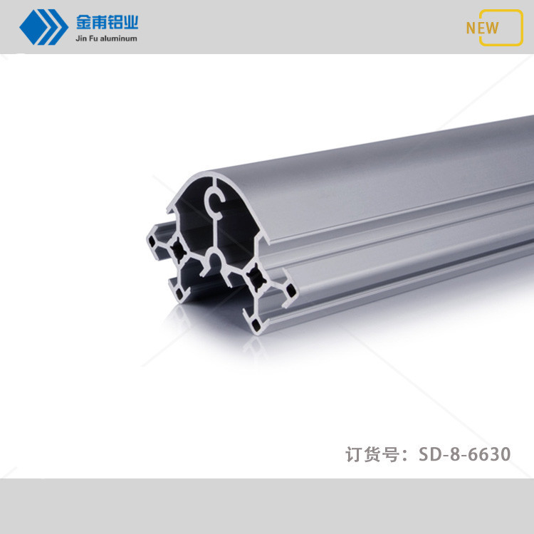 金甫铝型材6630欧标工业铝合金框架设备机架弧形立柱铝材厂家现货