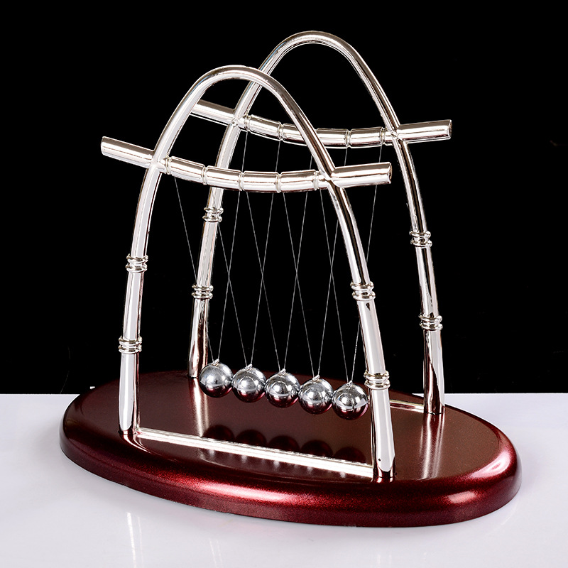帆形牛顿摆件摆球碰碰球金属铁艺装饰惯性撞撞球拱形学生创意礼物