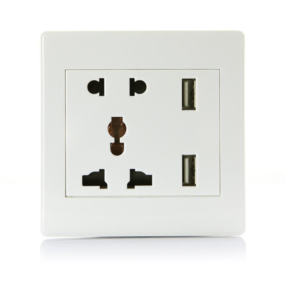 2024 New Universal Two USB Wall Socket Connector Electrical