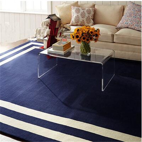 简约现代蓝色地中海条纹客厅茶几地毯卧室床边地毯满铺大地毯定制